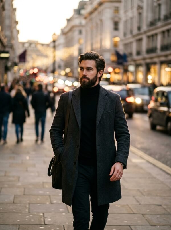 Cinematic Men Street Style Portrait in Golden Hour