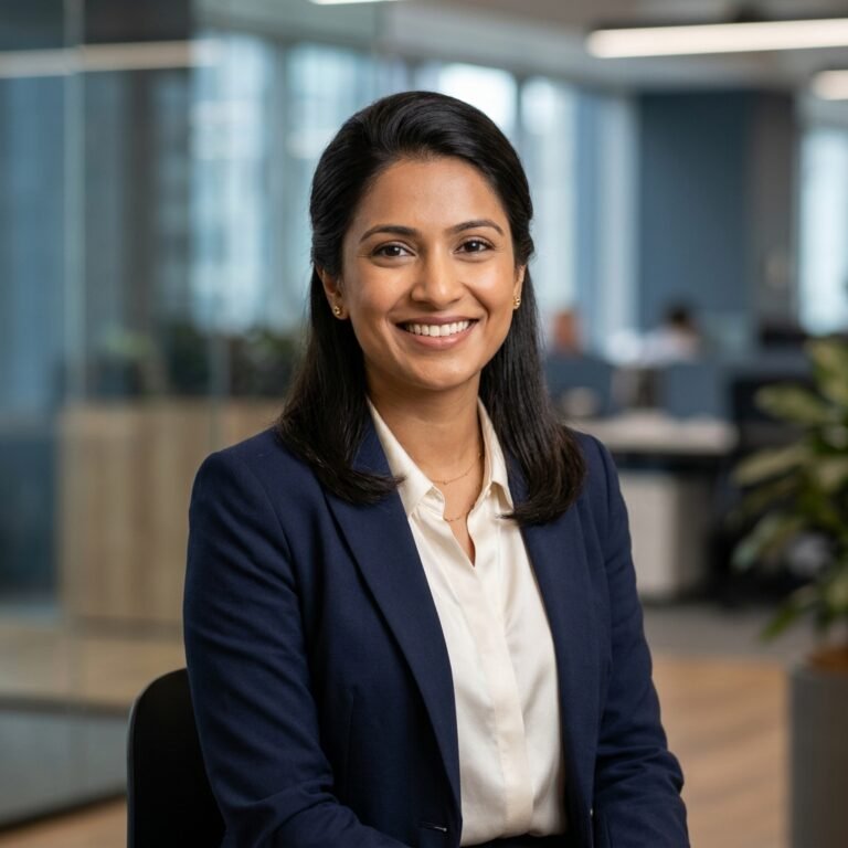 Modern Corporate Executive Studio Headshot AI Photo Prompt