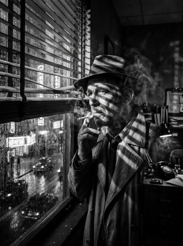 Moody Cinematic Film Noir Detective Portrait
